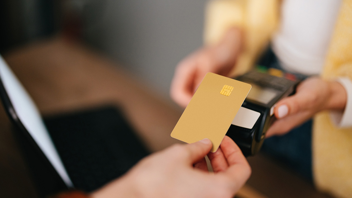 person making a credit card payment
